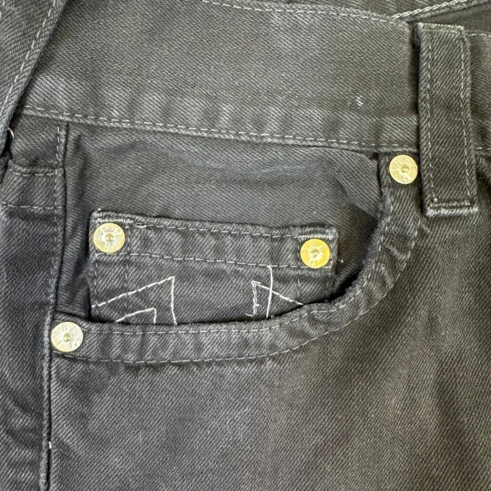 True Religion Mens Black Straight Leg Denim Jeans Size 33 RN112790 CA57414